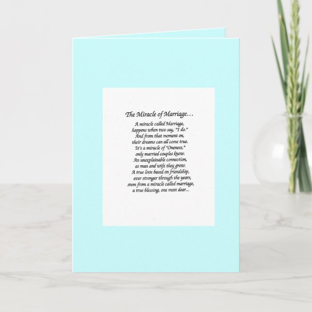 Wunderheirat, ich Liebe, du Karte (Vorderseite)