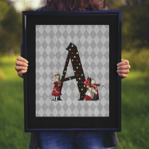 Wunderland Alice & Herzkönigin Buchstabe A Poster