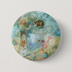 Wunderland - Alice im Wunderland Collage Button