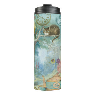 Wunderland - Alice im Wunderland Collage Thermosbecher