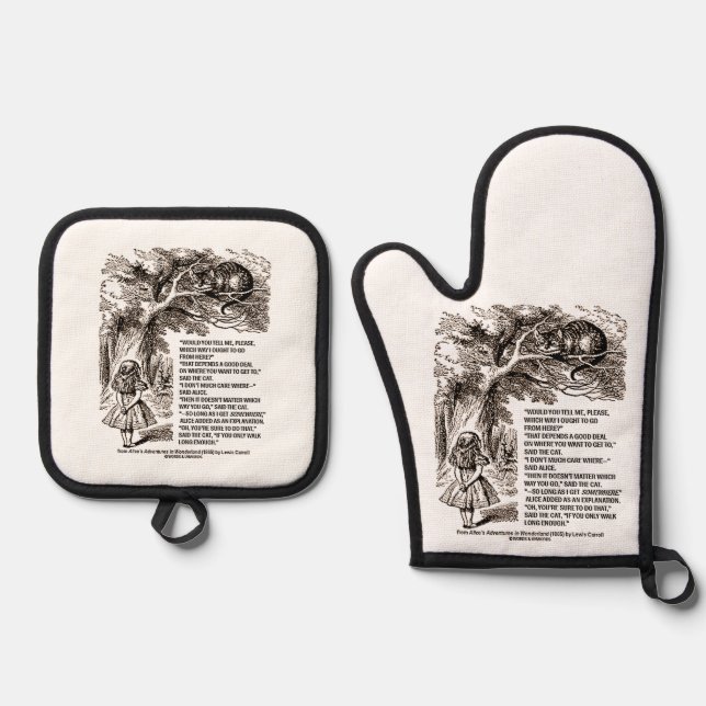 Wunderland, auf welche Weise ich mein Angebot mach Ofenhandschuh & Topflappen-Set (Vorderseite)