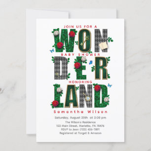 Wunderland I Tee Party Kinderdusche Einladung