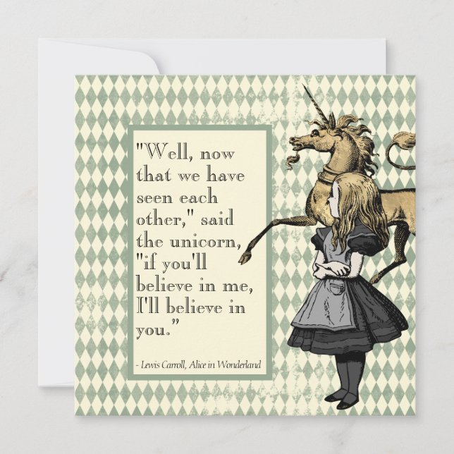 Wunderland Ich glaube an euch Einhorn-Flachkarte (Vorderseite)
