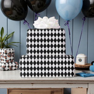 Wunderland mit schwarzen weißen Diamanten Geburtst Geschenkpapier