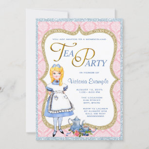 Wunderland-Teeparty Einladung