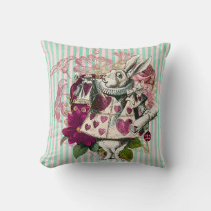 Wunderland Weißes Kaninchen Rosa Tönung Kissen