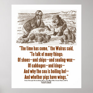 Wunderland Zeit ist durch Glass gekommen Poster