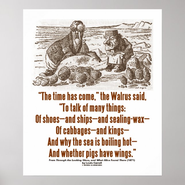 Wunderland Zeit ist durch Glass gekommen Poster (Vorne)