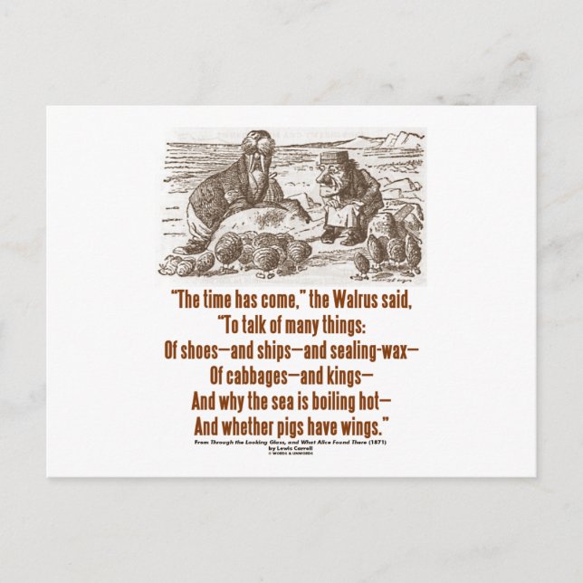 Wunderland Zeit ist durch Glass gekommen Postkarte (Vorderseite)