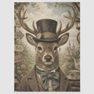 Wunderlandhirsch-Steampunk-Tissuepapier Seidenpapier