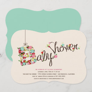 Wunderliche b-Frühlings-Blumen-Baby-Dusche laden Einladung
