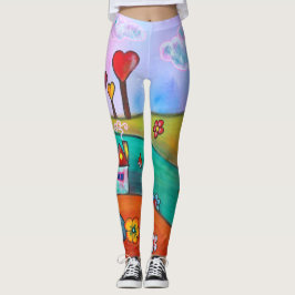 Wunderliche Boho magische bunte Spaß-Kunst-Fee Leggings