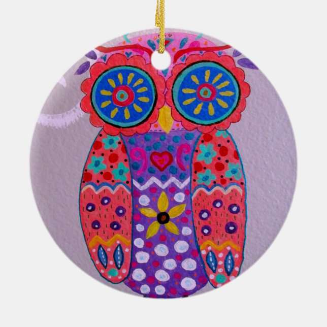 wunderliche Eule Keramikornament (Hinten)