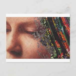 Wunderliche Frauen-Kunst-Collage Postkarte