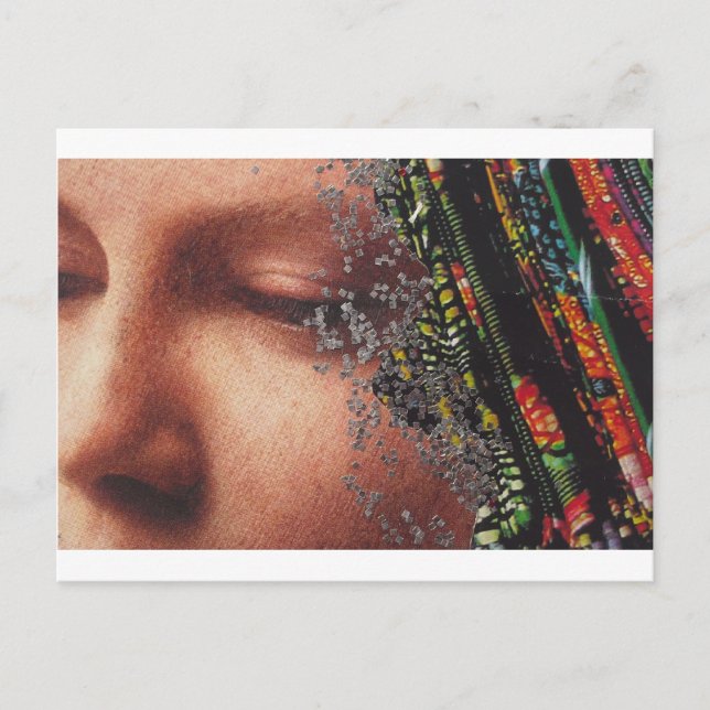 Wunderliche Frauen-Kunst-Collage Postkarte (Vorderseite)
