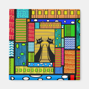 Wunderliche Katzen-Kunst-Geschenke Magnet