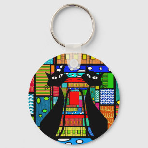 Wunderliche Katzen-Kunst-Geschenke Schlüsselanhänger