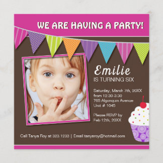 Wunderliche Kuchen-Geburtstags-Party Einladung