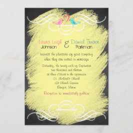 Wunderliche Liebe-Vögel auf Tafel-Hochzeit laden Einladung