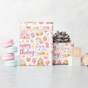 Wunderliche Prinzessin Geburtstag Wasserfarbe Must Geschenkpapier