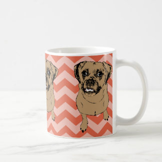 Wunderliche Puggle einfarbige orange Zickzack Tasse