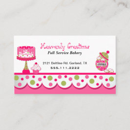 Wunderliche rosa und grüne Bäckerei-Visitenkarte Visitenkarte