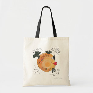 Wunderliche und entzückende Fisch-Kunst orange un Tragetasche