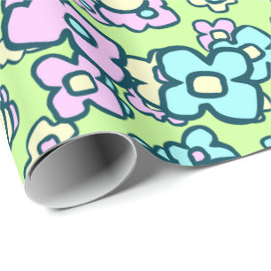 Wunderliche Wildblumen-nettes Blumenfrühlings-Gr Geschenkpapier
