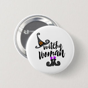 Wunderliche Witchy Frau Halloween Button