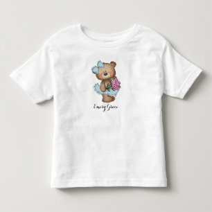 Wunderlicher Ballerina-Bär mit Blumen-Blumenstrau Kleinkind T-shirt