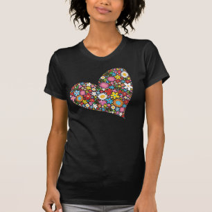 Wunderlicher Frühlings-Blumenvalentine-niedliche T-Shirt