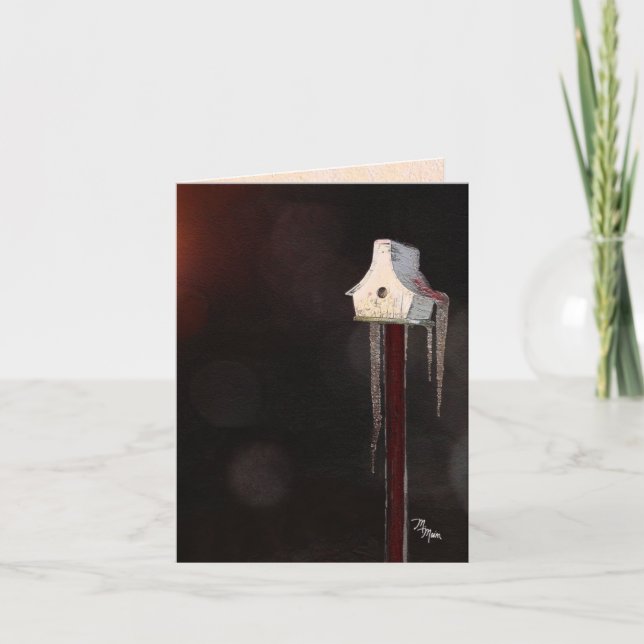 Wunderlicher kleiner Birdhouse Karte (Vorderseite)