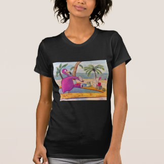 Wunderlicher rosa Flamingo gießt T-Shirt