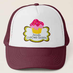 Wunderlicher rosa Kuchen-personalisierter Hut Truckerkappe