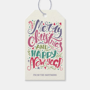 Wunderlicher Typografie-Feiertag Geschenkanhänger