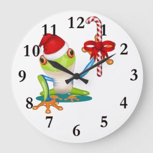 Wunderlicher Weihnachtsfrosch und Große Wanduhr