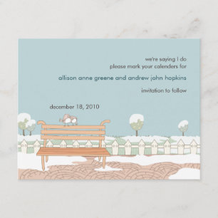 Wunderlicher Winter Save the Date Wedding Karte