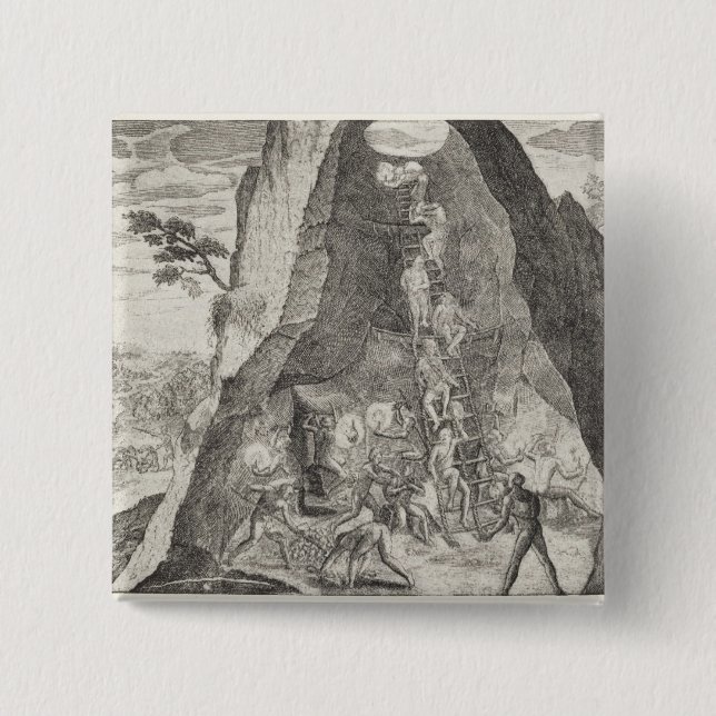 Wunderliches Bild der Toilers in den Bergwerken Button (Vorderseite)