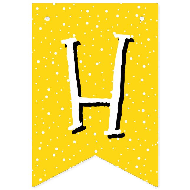 Wunderliches gelbes alles Gute zum Geburtstag Wimpelkette (Zweite Fahne)