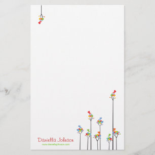 Wunderliches niedliches tweeten Vogel-bunte Briefpapier