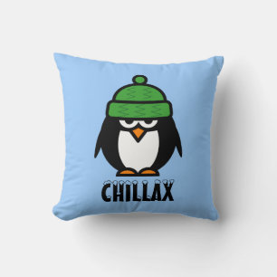 Wunderliches Penguin-Cartoon Throwkissen   chillax Kissen