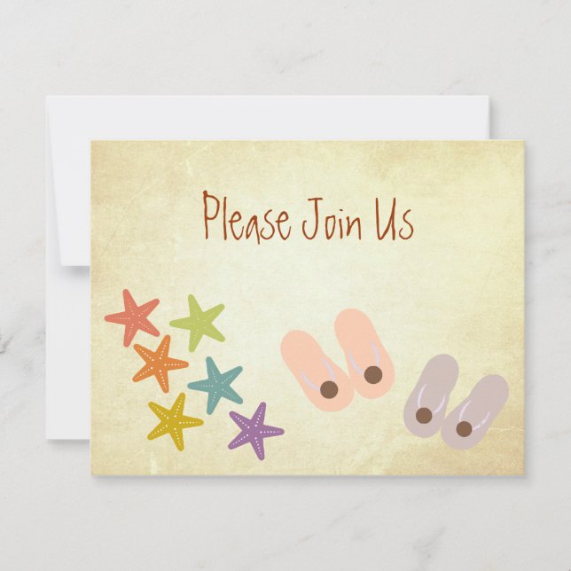 Wunderliches Strand-Party Einladung (Vorderseite)