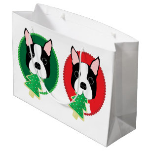 Wunderliches Weihnachten Bostons Terrier Große Geschenktüte