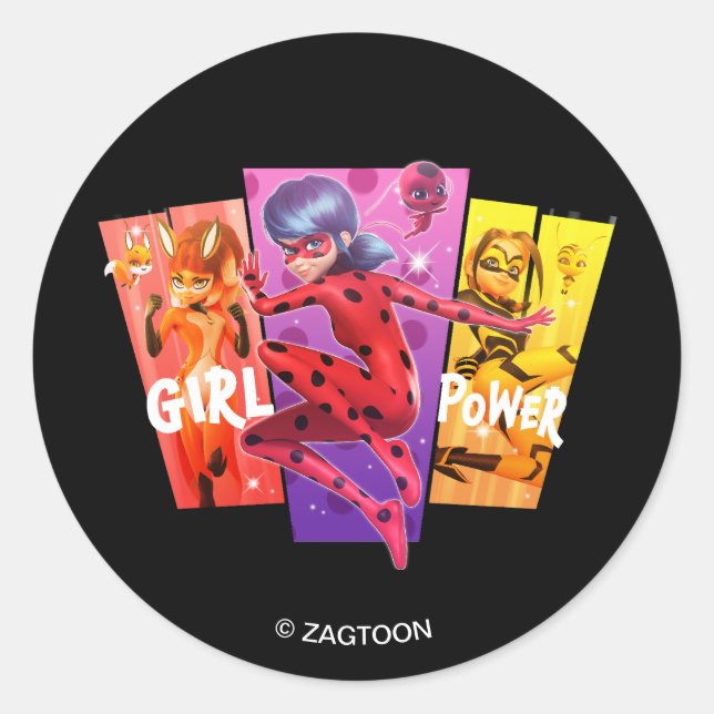 Wundermädchen | Girl-Power Runder Aufkleber (Vorderseite)
