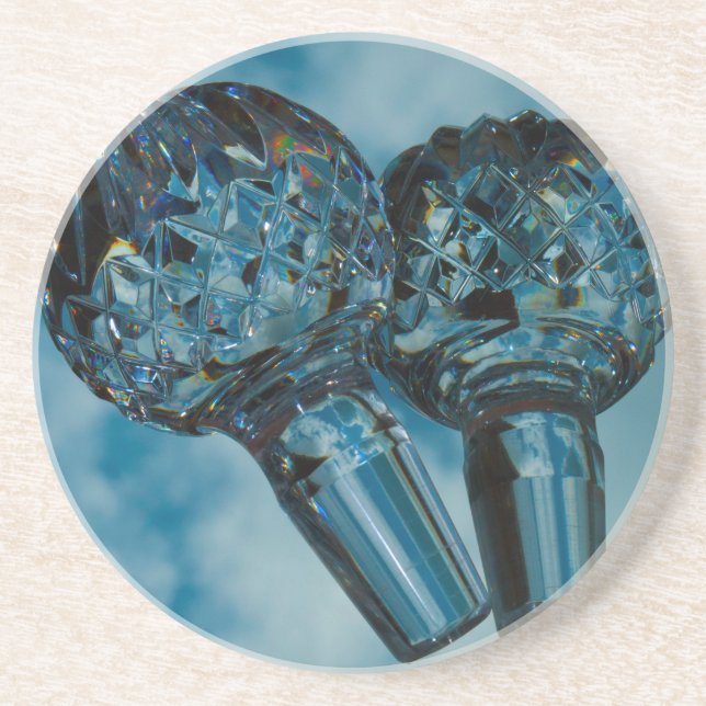 Wundern Sie sich beim Crystal Blue Skies Sandstein Untersetzer (Vorne)