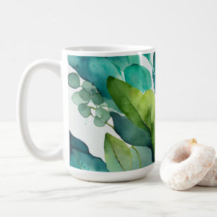 Wunderschön, abstraktes Teal, Grün, Smaragd, Botan Kaffeetasse