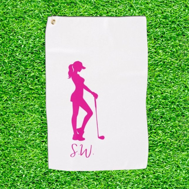 wunderschön gestaltetes Ladygolf Golfhandtuch (Elegance Meets the Fairway.)