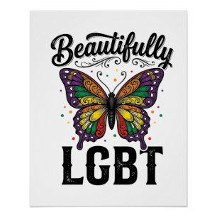 Wunderschön LGBT Schmetterling Vintage Pride-Shirt Poster