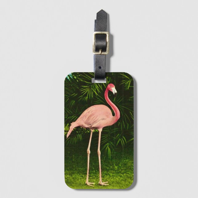 Wunderschön rosa Flamingo Gepäckanhänger (Vorderseite Vertikal)