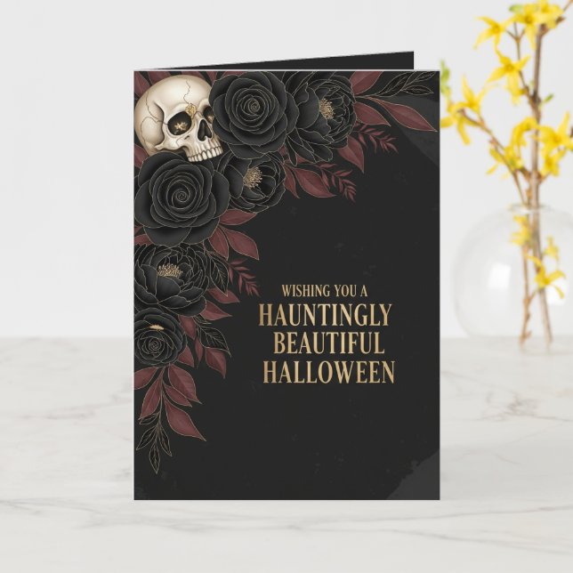Wunderschön schöne Halloween-Karte Karte (Gelbe Blume)